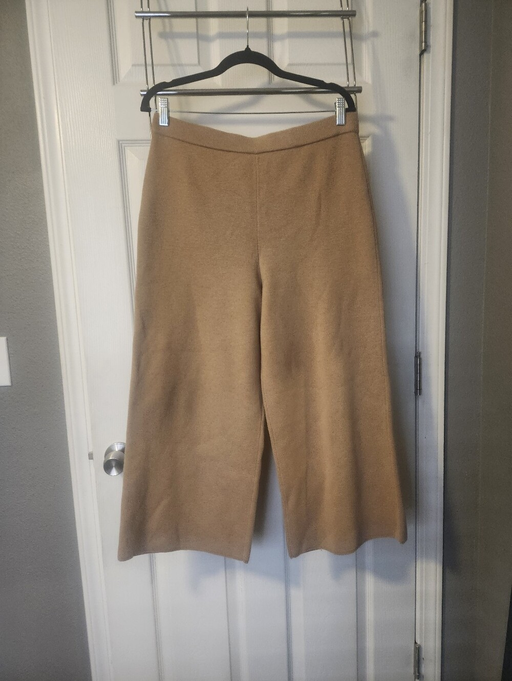 J CREW Womens Camel Wide-Leg Knit Pants